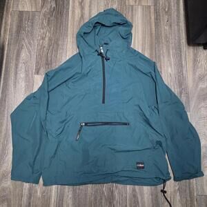 LL Bean Mountain Pullover Nylon Rain Hiking Jacket Men’s L Green